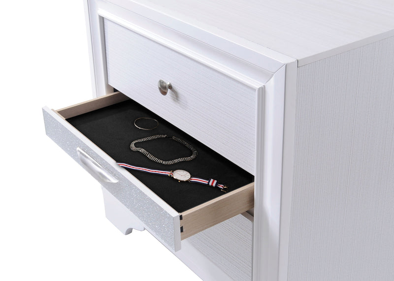 Naima White Nightstand - Furniture Center (NY)