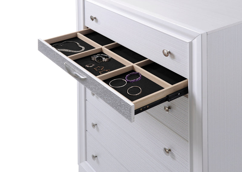Naima White Chest - Furniture Center (NY)