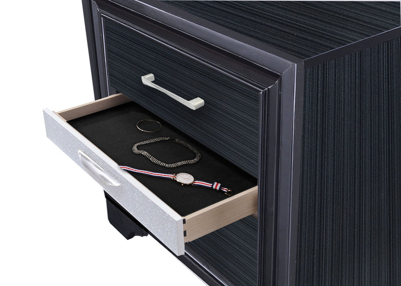 Naima Black Nightstand - Furniture Center (NY)