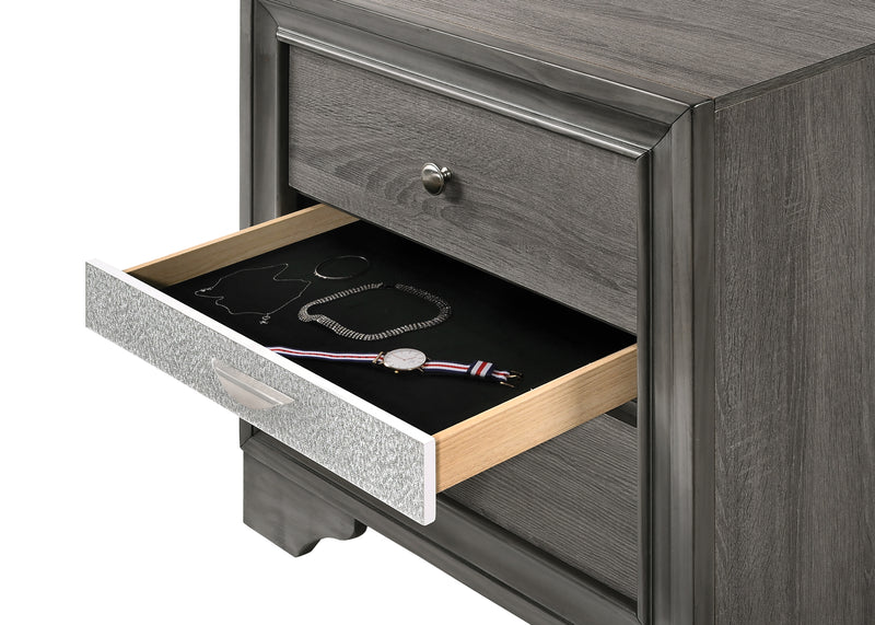 Naima Gray Nightstand - Furniture Center (NY)