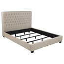 Chloe Tufted Upholstered California King Bed Oatmeal