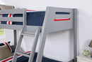 Emilee Twin/Full Bunk Bed White, Grey, Espresso, & Black
