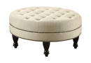 Elchin Round Upholstered Tufted Ottoman Oatmeal - Furniture Center (NY)