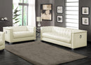 Chaviano 2-piece Upholstered Tufted Sofa Set Pearl White - Furniture Center (NY)