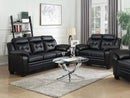 Finley Upholstered Pillow Top Arm Living Room Set Black - Furniture Center (NY)