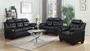 Finley Upholstered Pillow Top Arm Living Room Set Black - Furniture Center (NY)