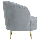 Sophia Upholstered Vertical Channel Tufted Chair Blue