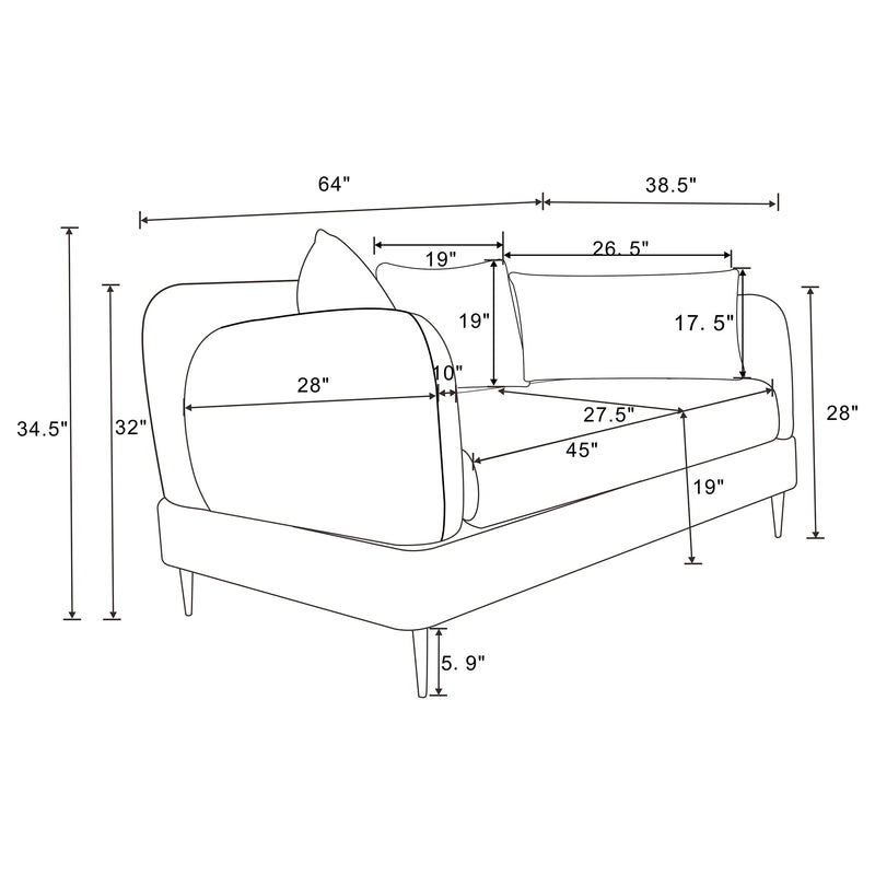 Jade Stationary Loveseat - Furniture Center (NY)
