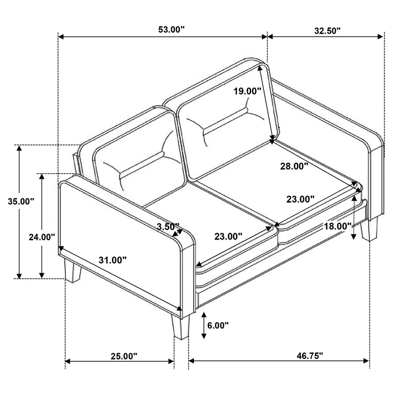 Jonah Stationary Loveseat - Furniture Center (NY)