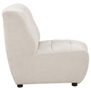 Charlotte Upholstered Curved Armless Chair Ivory