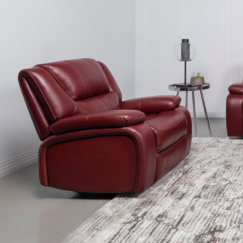 Camila Upholstered Glider Recliner Chair Red Faux Leather - Furniture Center (NY)