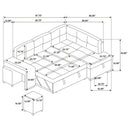 Roanne Pull-Out Sleeper Sectional Sofa