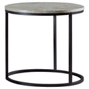 Lainey Faux Marble Round Top End Table Grey and Gunmetal - Furniture Center (NY)