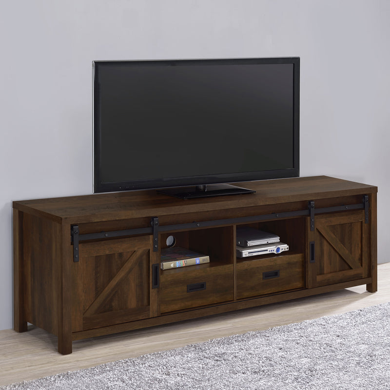 Madra Rectangular TV Console with 2 Sliding Doors - Furniture Center (NY)