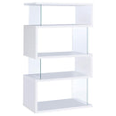 Emelle 4-tier Bookcase White and Clear - Furniture Center (NY)