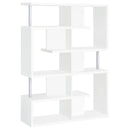 Hoover 5-tier Bookcase White and Chrome - Furniture Center (NY)
