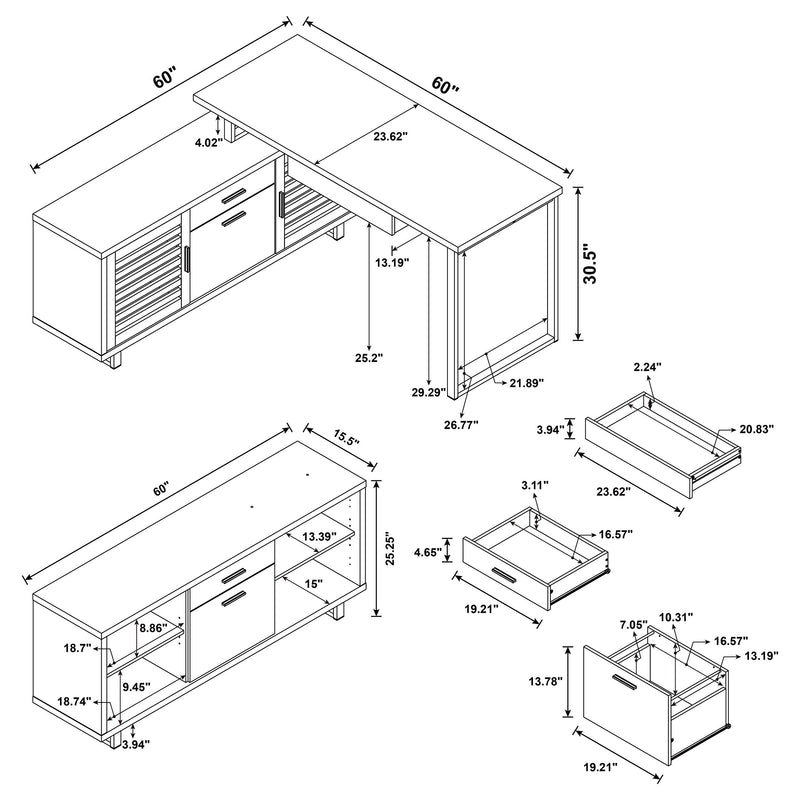 Maddox L-Shape Desk - Furniture Center (NY)