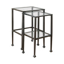 Leilani 2-piece Glass Top Nesting Tables Black - Furniture Center (NY)
