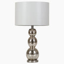 Mineta Drum Shade Table Lamp White and Antique Silver - Furniture Center (NY)