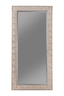 Rollins Rectangular Floor Mirror Silver Sparkle - Furniture Center (NY)