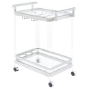 Jefferson 2-tier Glass Serving Cart Clear - Furniture Center (NY)