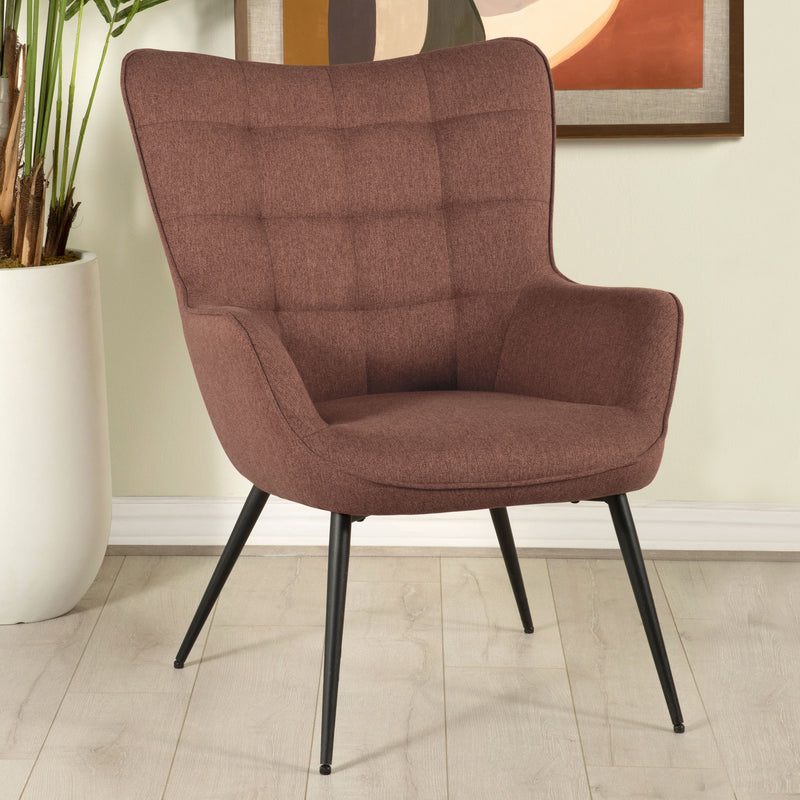 Isla Upholstered Flared Arms Accent Chair with Grid Tufted - Furniture Center (NY)
