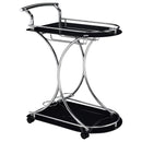 Elfman 2-shelve Serving Cart Chrome and Black - Furniture Center (NY)