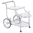 Sarandon 3-tier Serving Cart Chrome and Clear - Furniture Center (NY)