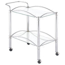 Shadix 2-tier Serving Cart with Glass Top Chrome and Clear - Furniture Center (NY)