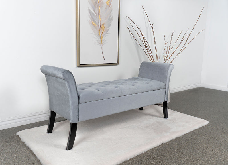 Farrah Upholstered Rolled Arms Storage Bench - Furniture Center (NY)