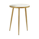 Acheson Round Accent Table White and Gold - Furniture Center (NY)