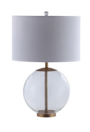 Kenny Drum Shade Table Lamp with Glass Base White - Furniture Center (NY)