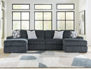 Midnight-Madness Double Chaise 3-Piece Sectional - Furniture Center (NY)