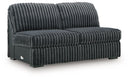 Midnight-Madness Double Chaise 3-Piece Sectional - Furniture Center (NY)
