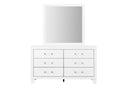 Luccia White Bed with LED, Dresser, Mirror, Nightstand