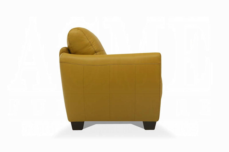 Valeria Mustard Leather Sofa - Furniture Center (NY)