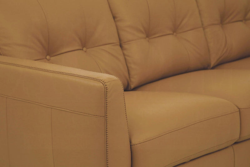 Radwan Camel Leather Sofa - Furniture Center (NY)