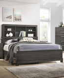 Acme Furniture Lantha Queen Bookcase Panel Bed in Grey Oak 22030Q - Furniture Center (NY)