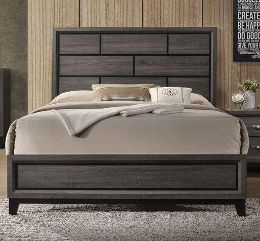 Acme Furniture Valdemar King Panel Bed in Weathered Gray 27047EK - Furniture Center (NY)
