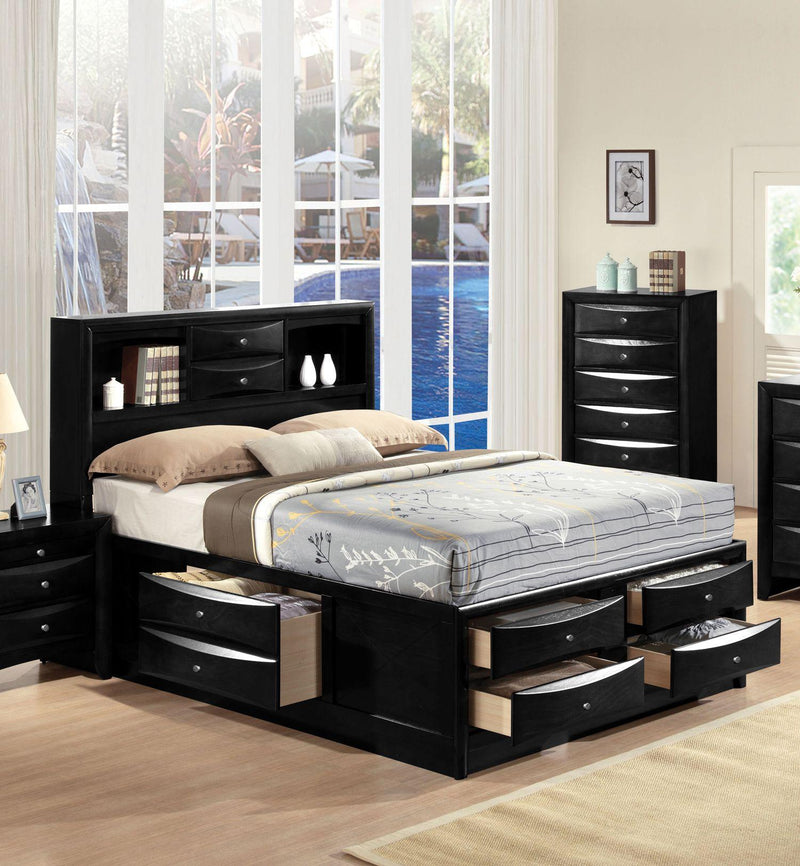 Acme Ireland Queen Storage Bed in Black 21610Q - Furniture Center (NY)