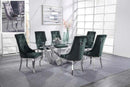 Dekel Clear Glass & Stainless Steel Dining Room Set