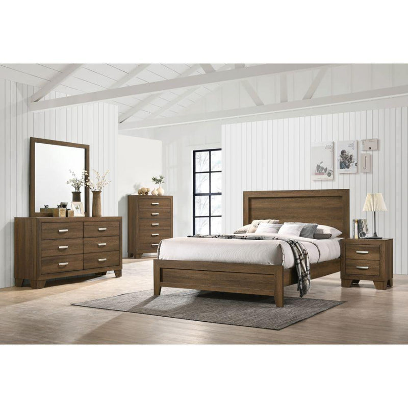 Miquell - Queen Bed - Brown, Light - 84" - Furniture Center (NY)