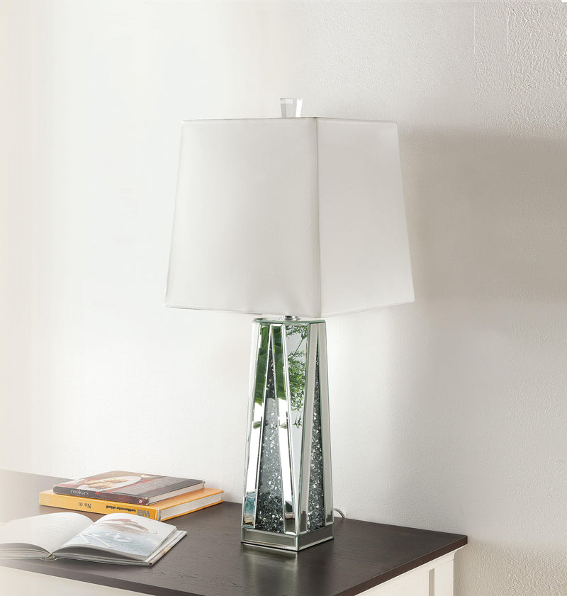 Noralie Mirrored & Faux Diamonds Table Lamp - Furniture Center (NY)