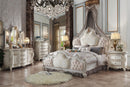 Picardy Fabric & Antique Pearl Queen Bed - Furniture Center (NY)