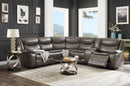 Tavin Taupe Leather-Aire Match Sectional Sofa (Motion)