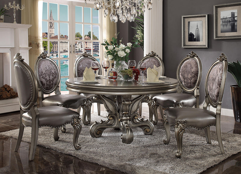Versailles Antique Platinum Dining Table - Furniture Center (NY)