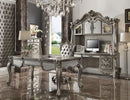 Versailles Silver PU & Antique Platinum Office Chair - Furniture Center (NY)
