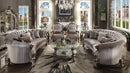 Versailles Velvet & Antique Platinum Sofa w/5 Pillows - Furniture Center (NY)