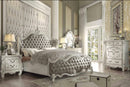 Versailles Vintage Gray PU & Bone White Queen Bed - Furniture Center (NY)