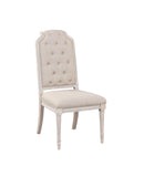 Wynsor Fabric & Antique Champagne Side Chair - Furniture Center (NY)